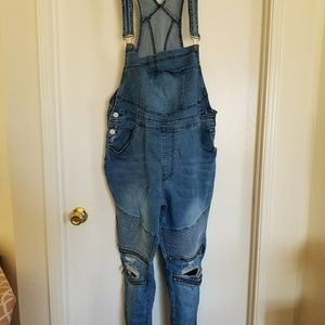 Plus size moto overalls